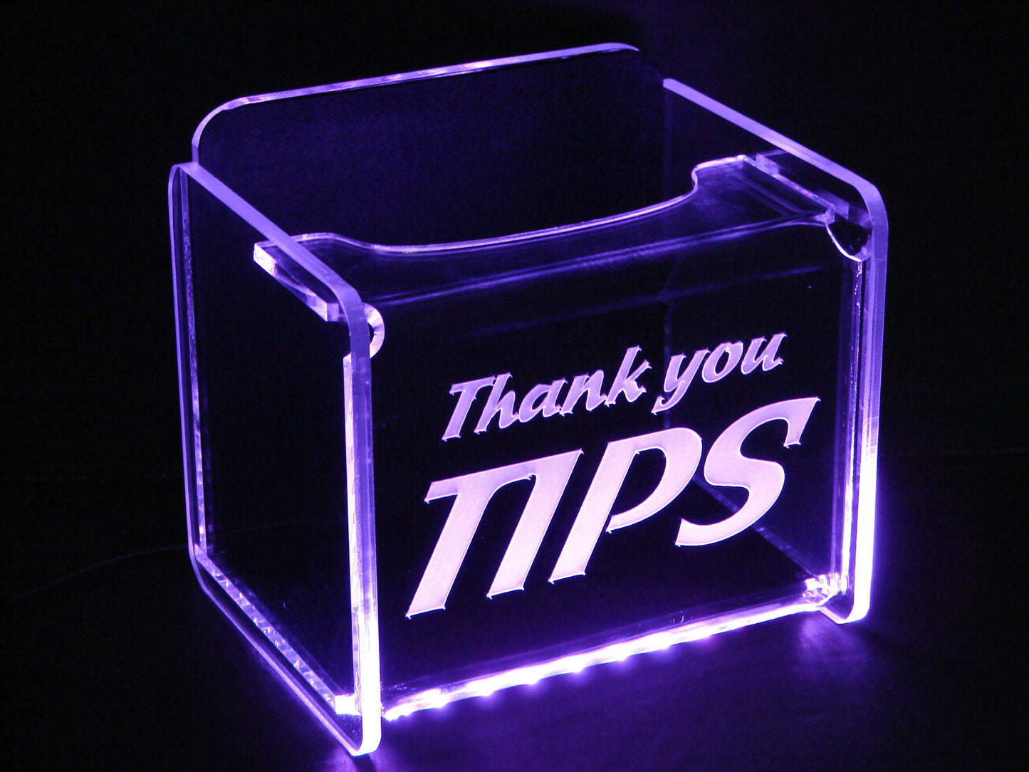 LED Glowing Tip Box- SPRINT Font- Tip Jar -LED Tip Jar -Light up tip Jar -Ballot Box- Card Box- Musician Tip Jar