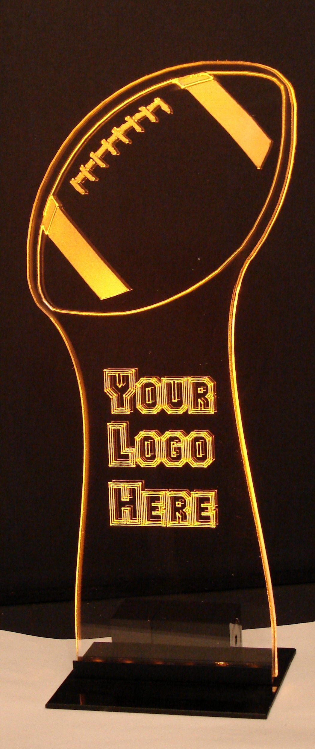 Football Centerpiece -Medium sized - 12" Tall - LED Table Sign - 9 Volt Battery Powered- Add a logo, name or message!