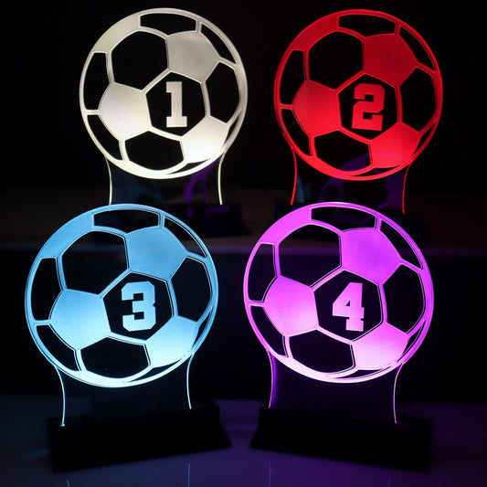 LED Table Number - Set of 4- Soccer Ball Design