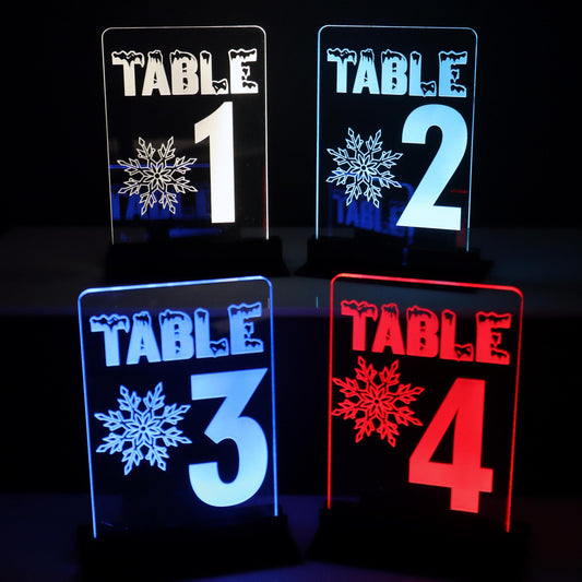 LED Table Number - Set of 4- Winter Wonderland