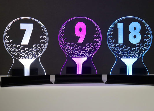LED Table Number - Set of 4- Golf Ball Design