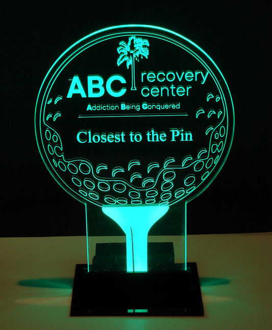 Golf Ball Centerpiece-Your logo or message-Choice of 9 LED colors-Corporate Event Centerpiece