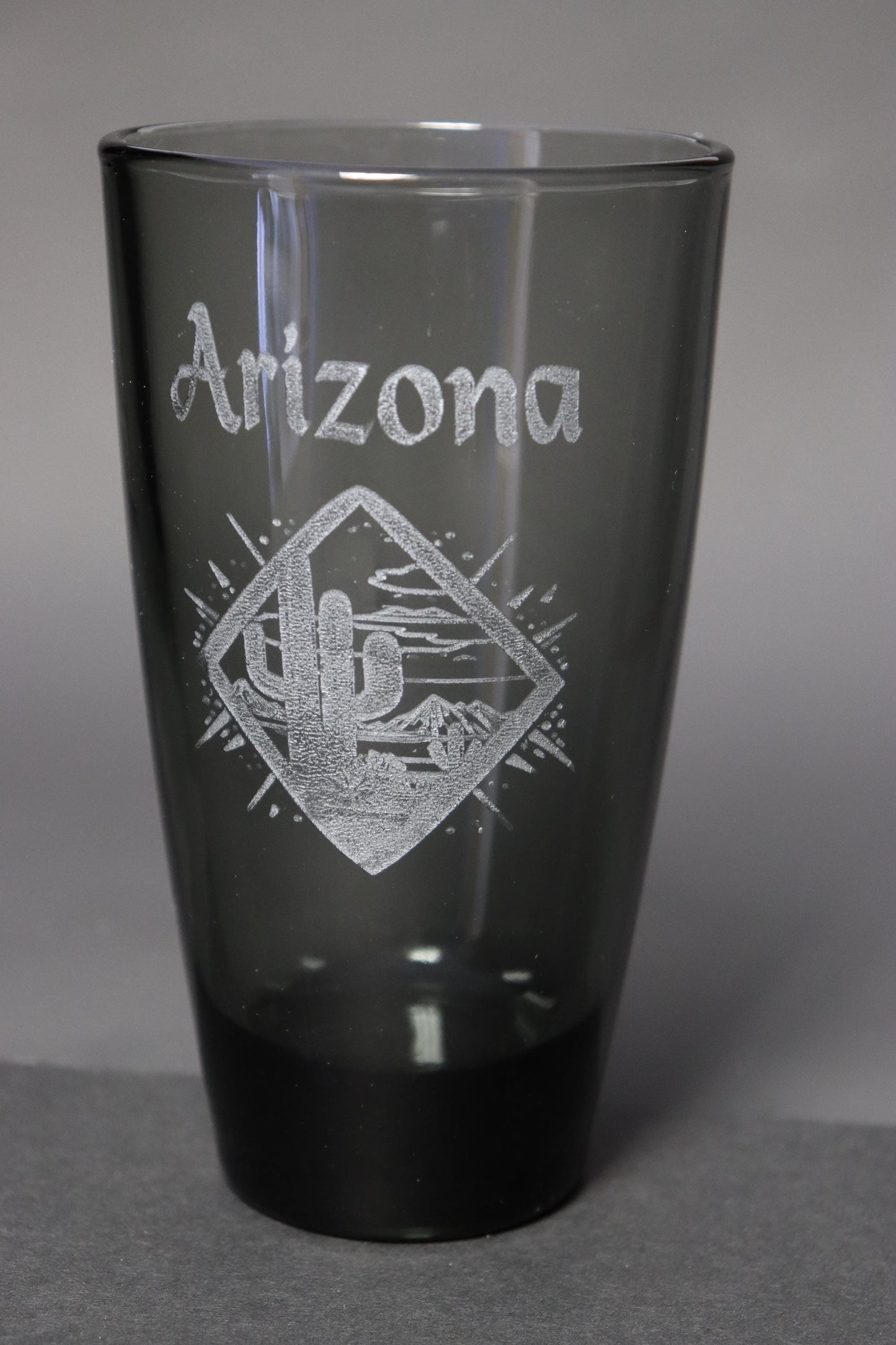 Set of 4 Bar Glasses - Clear or Smoked with laser etching of your event or logo.