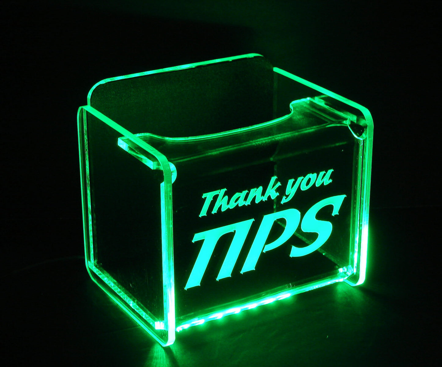 LED Glowing Tip Box- SPRINT Font-  Tip Jar -LED Tip Jar -Light up tip Jar -Ballot Box- Card Box- Musician Tip Jar