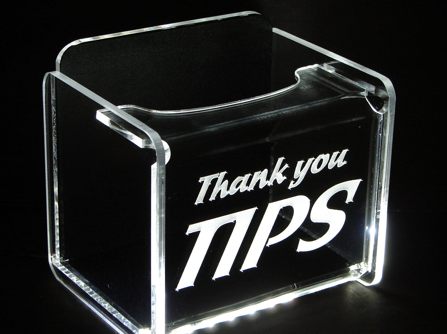 LED Glowing Tip Box- SPRINT Font-  Tip Jar -LED Tip Jar -Light up tip Jar -Ballot Box- Card Box- Musician Tip Jar