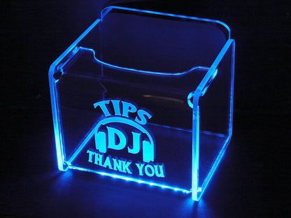 LED Glowing Tip Box-Headphone Design for DJs-  Tip Jar -LED Tip Jar -Light up tip Jar - Musician Tip Jar- DJ Tip Jar- Made in America!