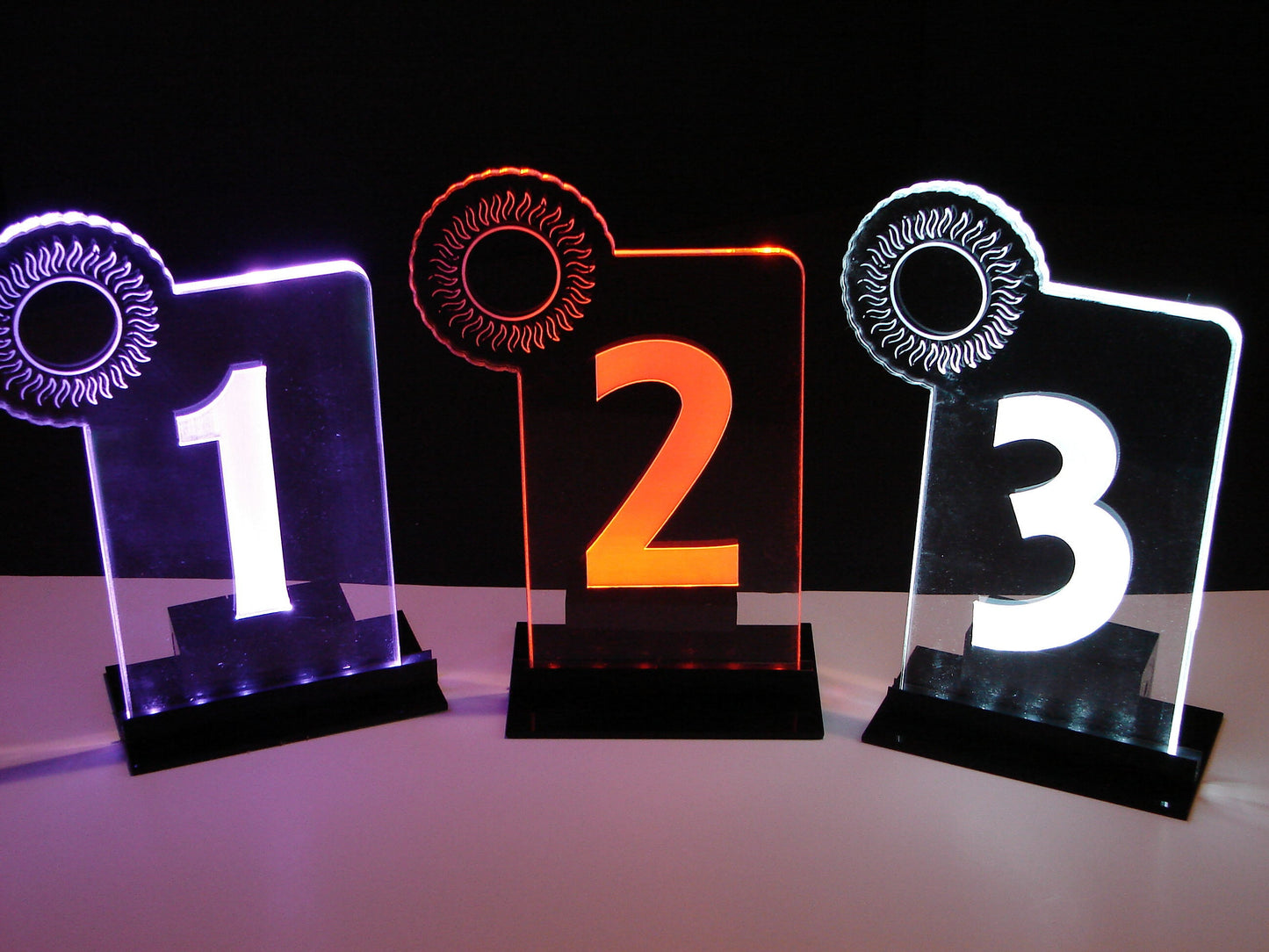 LED Table Number- Set of 4 - Sun Glow