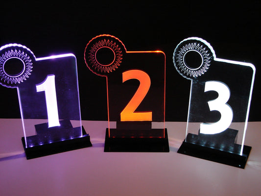 LED Table Number- Set of 4 - Sun Glow