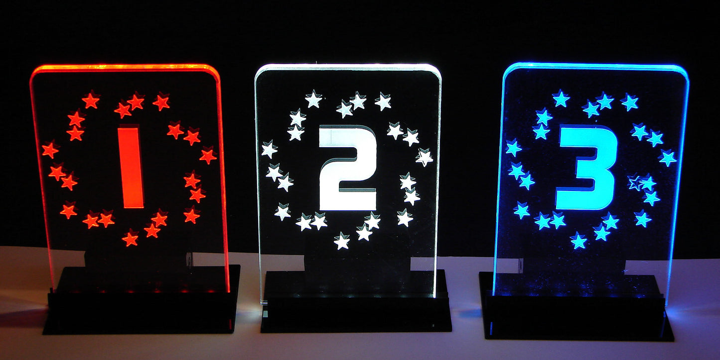 LED Table Number - Set of 4- Stars