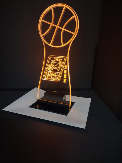 Basketball Centerpiece -Medium sized - 12" Tall - LED Table Sign - 9 Volt Battery Powered- Add a logo, name or message!