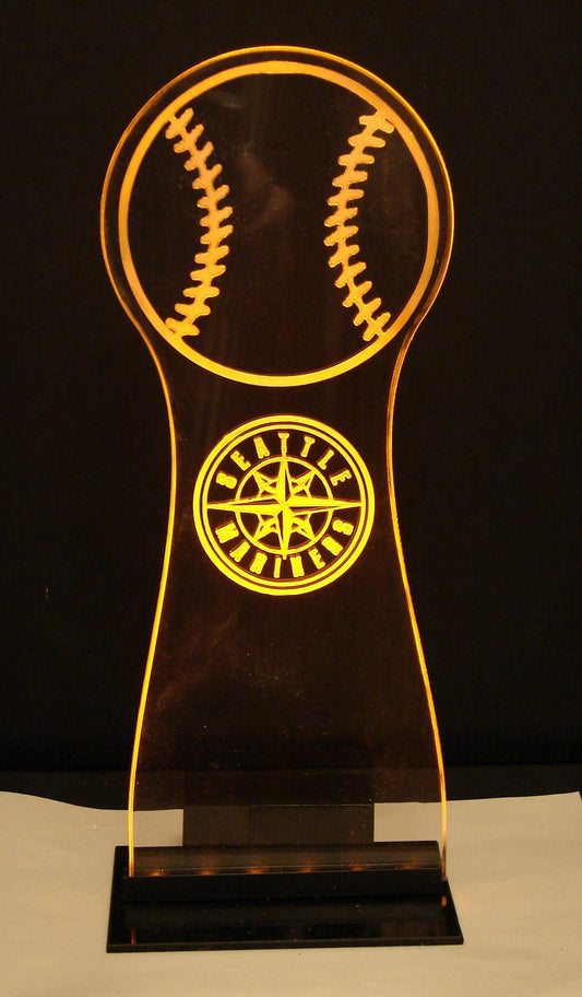 Baseball Centerpiece- Medium sized - 12" Tall/ 4" Wide - LED Table Sign - 9 Volt Battery Powered- Add a logo or message