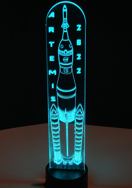 Artemis Moon Rocket Night Light- 16" tall