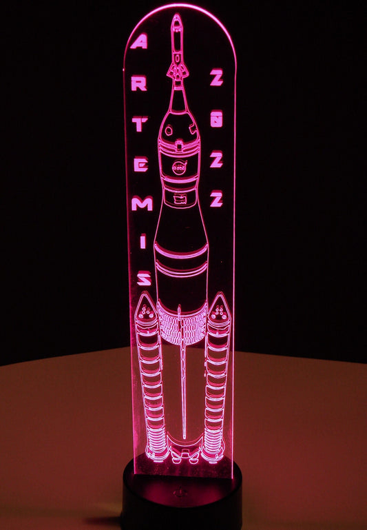 Artemis Moon Rocket Night Light- 16" tall