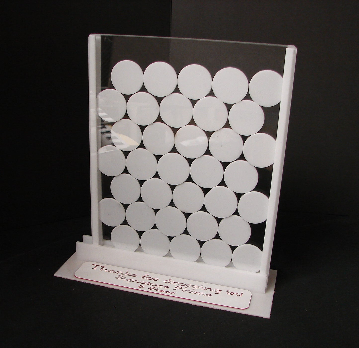 Memory Sign-in Frame with drop-in signature medallions. (Small)