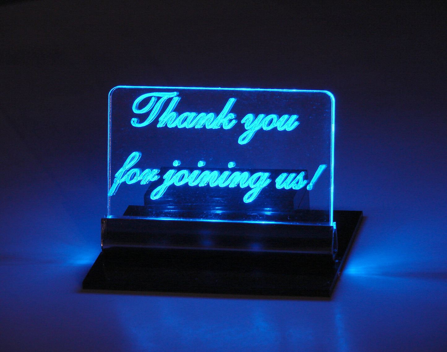 LED Place Setting Sign-Basic Style-Personalized-Set of 8-Text Only-Choice of Font