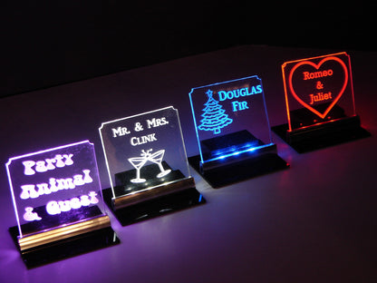 LED Place Setting Sign-Deluxe Style-Large-Personalized-Set of 8