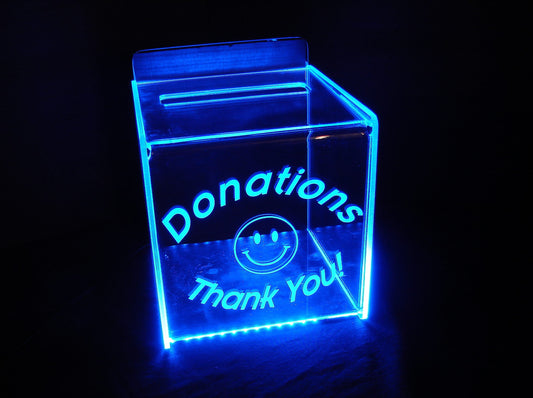 LED Glowing Gift Card Box-9"x9"x9" ... With personalized engraving and replaceable back panel.