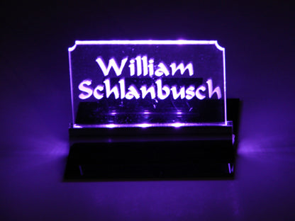 LED Place Setting Sign-Basic Style-Personalized-Set of 8-Text Only-Choice of Font