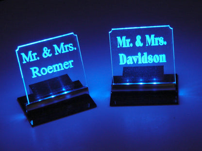 LED Place Setting Sign-Deluxe Style-Large-Personalized-Set of 8