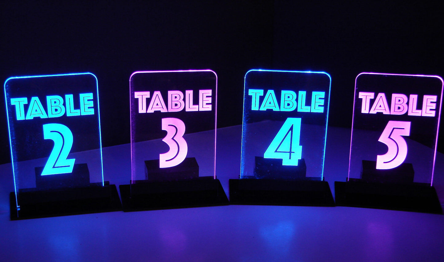 LED Table Number- Set of 4- Inline Design