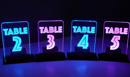 LED Table Number- Set of 4- Inline Design