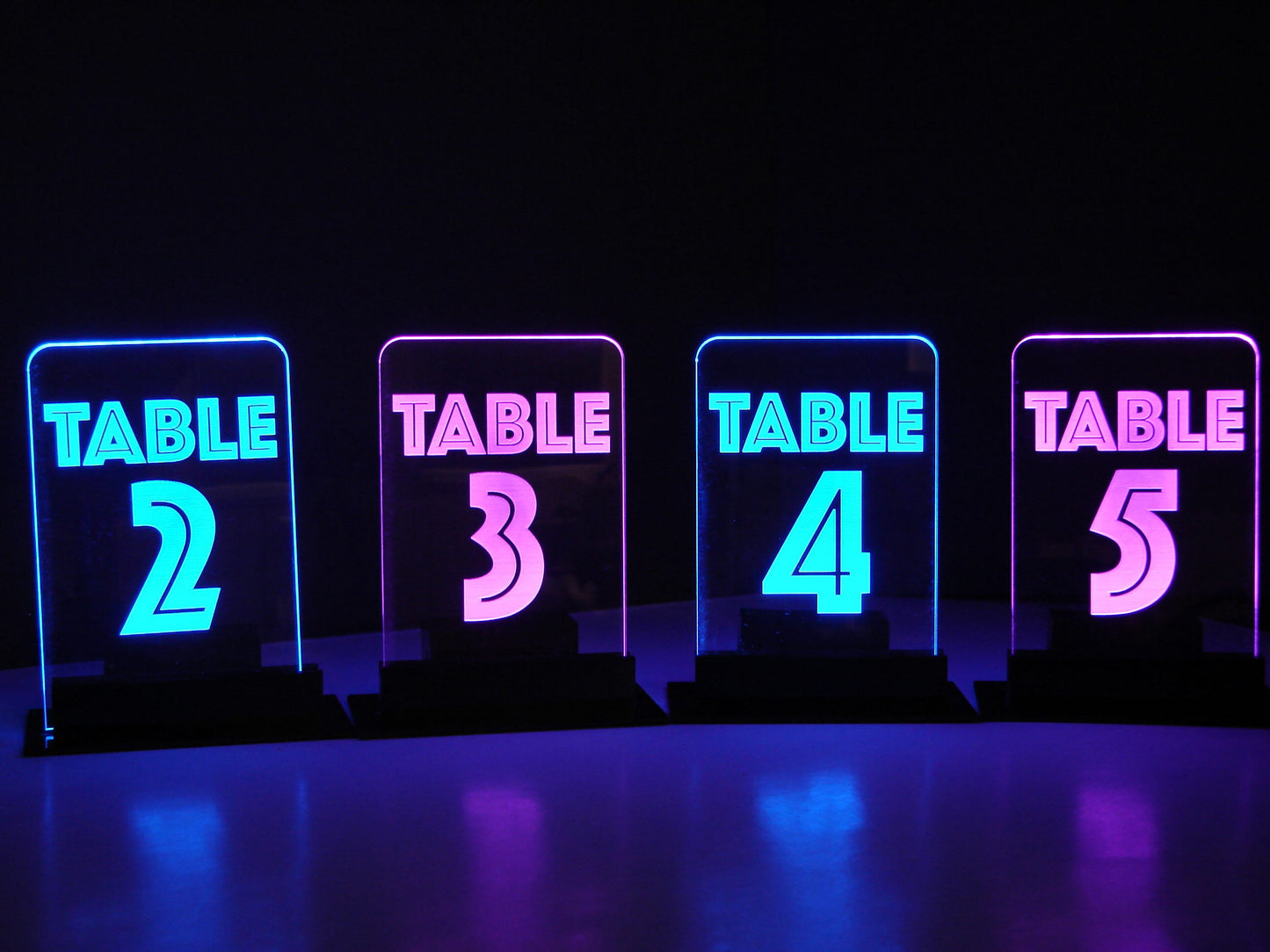 LED Table Number- Set of 4- Inline Design