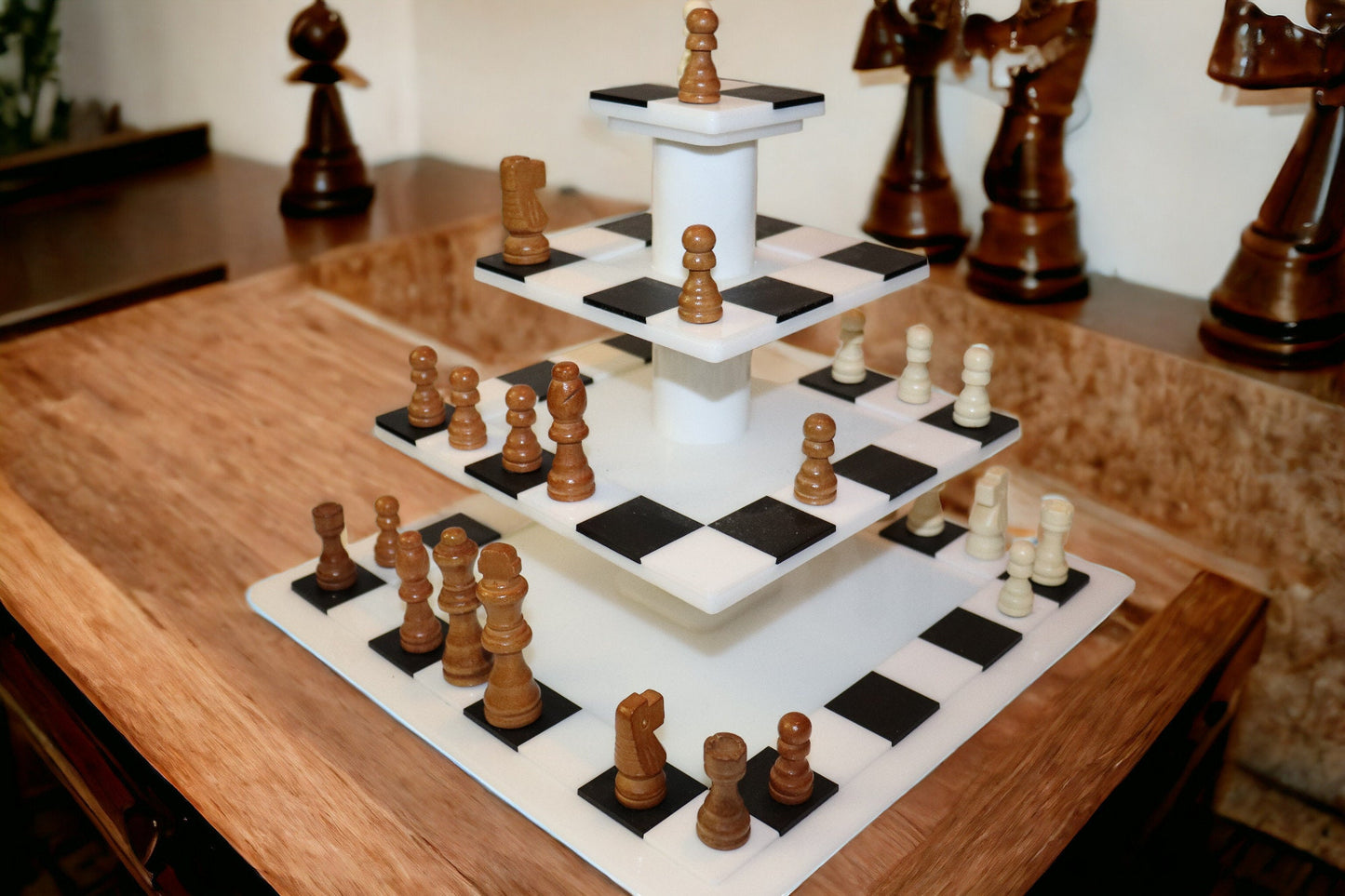 Zx4 Chessboard-4 Level chessboard is played exactly like classic chess is played on a flat chessboard. Multi-Level Chessboard. Gameboard