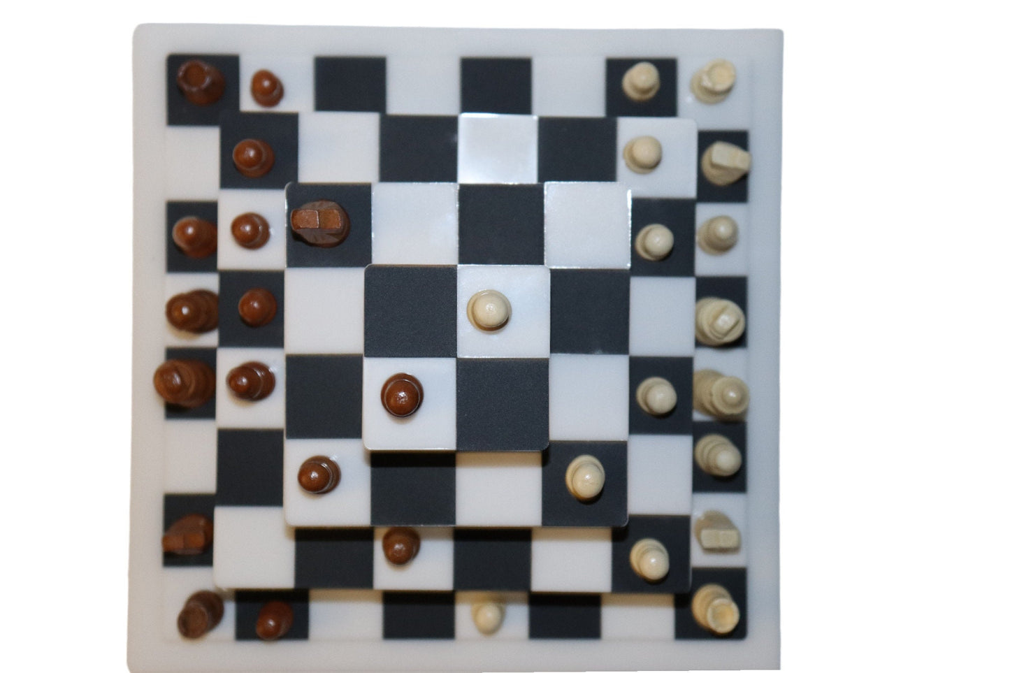 Zx4 Chessboard-4 Level chessboard is played exactly like classic chess is played on a flat chessboard. Multi-Level Chessboard. Gameboard