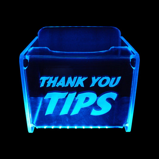 LED Glowing Tip Box- Signboard Font-  Tip Jar -LED Tip Jar -Light up tip Jar -Ballot Box- Card Box- Musician Tip Jar