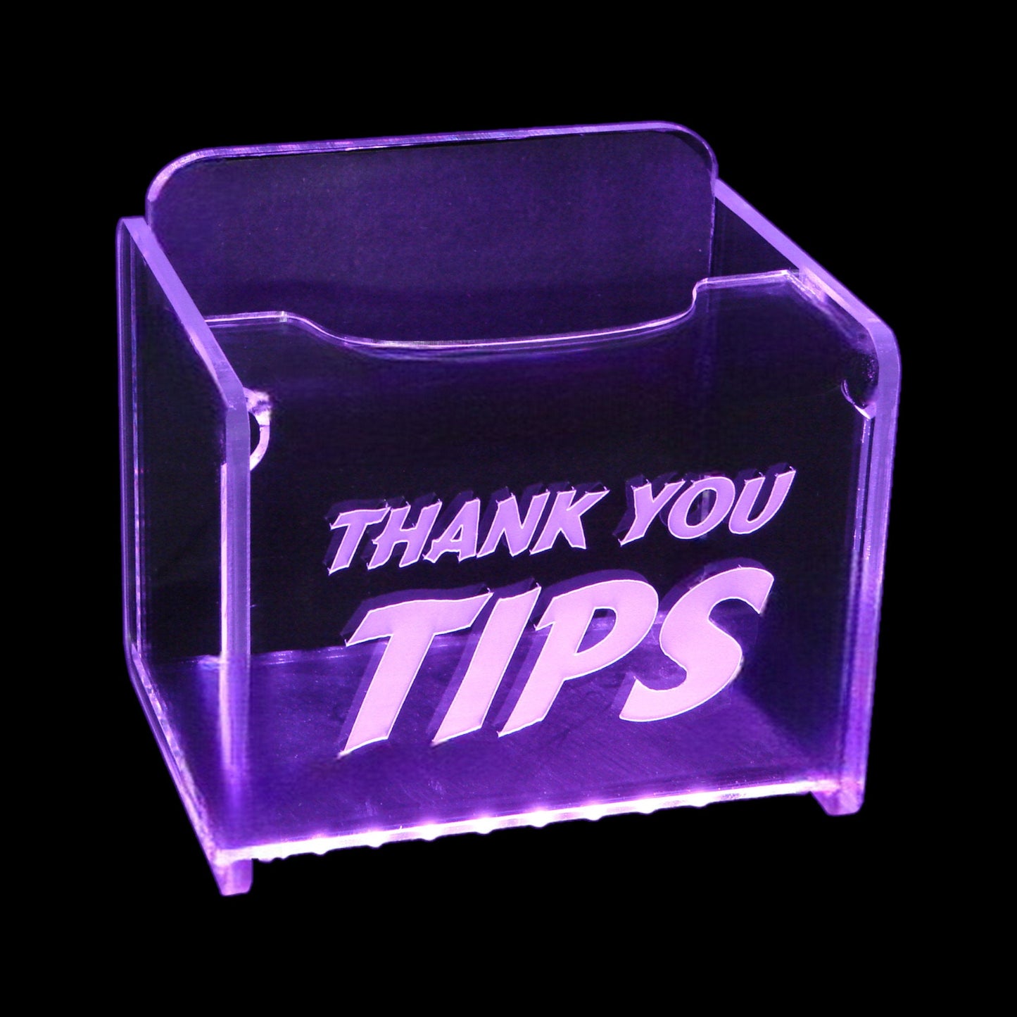 LED Glowing Tip Box- Signboard Font-  Tip Jar -LED Tip Jar -Light up tip Jar -Ballot Box- Card Box- Musician Tip Jar
