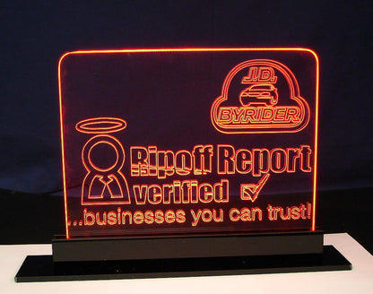 Glowing LED Sign.. . Any message or logo ..Deluxe Model ...Dual Powered ..12" x 8"