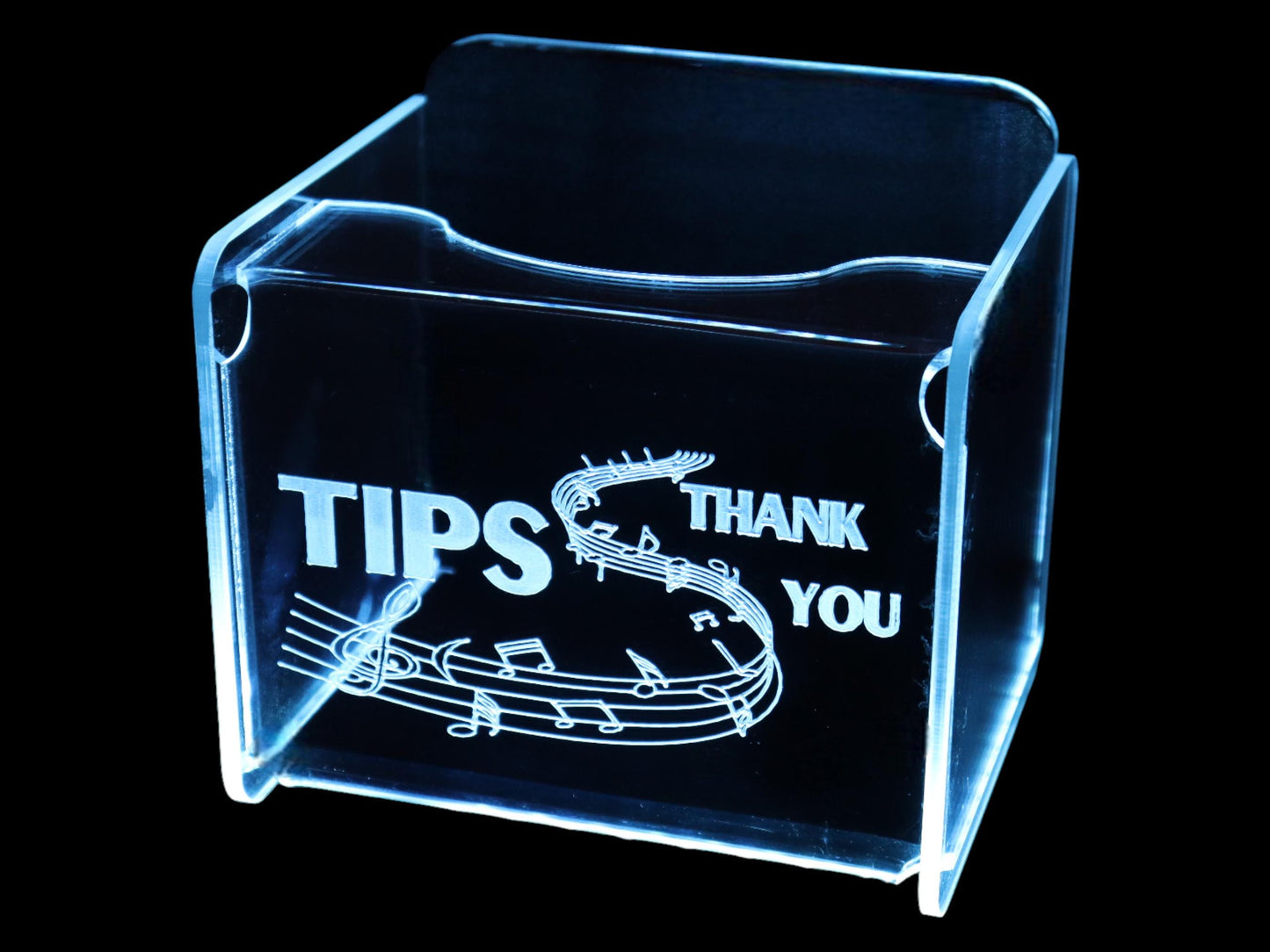 LED Glowing Tip Box- Music Lovers Tip Jar -LED Tip Jar -Light up tip Jar -Ballot Box- Card Box- Musician Tip Jar-Guitarist