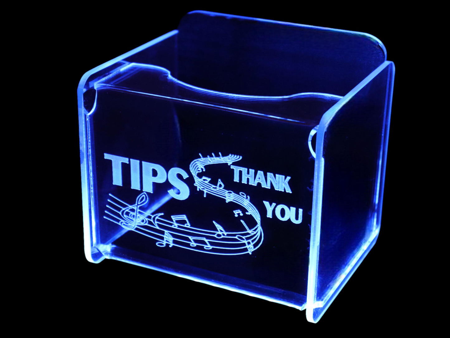 LED Glowing Tip Box- Music Lovers Tip Jar -LED Tip Jar -Light up tip Jar -Ballot Box- Card Box- Musician Tip Jar-Guitarist