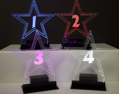 LED Table Number- Set of 4- Movie Star Design