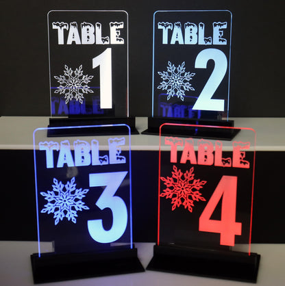 LED Table Number - Set of 4- Winter Wonderland
