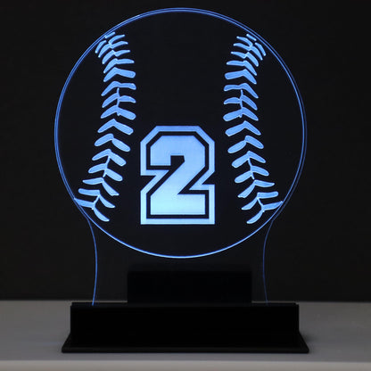 LED Table Number - Set of 4- Baseball