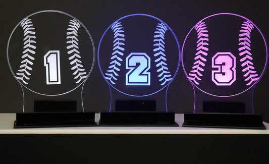 LED Table Number - Set of 4- Baseball