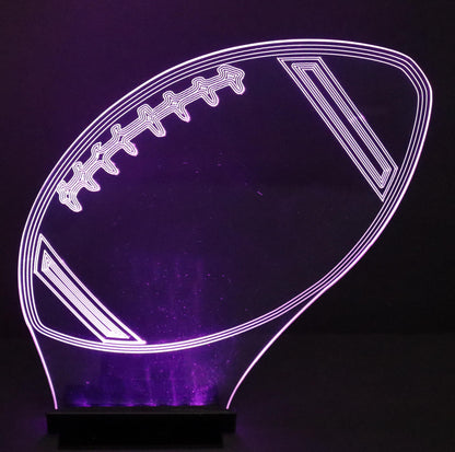 LED Football Centerpiece-12" wide x 10" high-Table Decor-9 Volt Battery Powered-Add your logo or message!