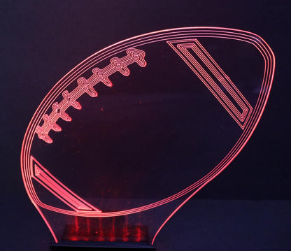 LED Football Centerpiece-12" wide x 10" high-Table Decor-9 Volt Battery Powered-Add your logo or message!