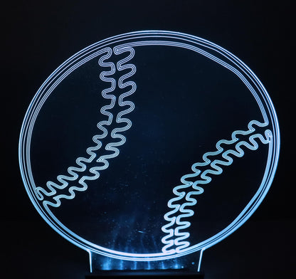 LED Baseball Centerpiece-10" wide x 12" high-Table Decor-9 Volt Battery Powered-Add your logo or message!