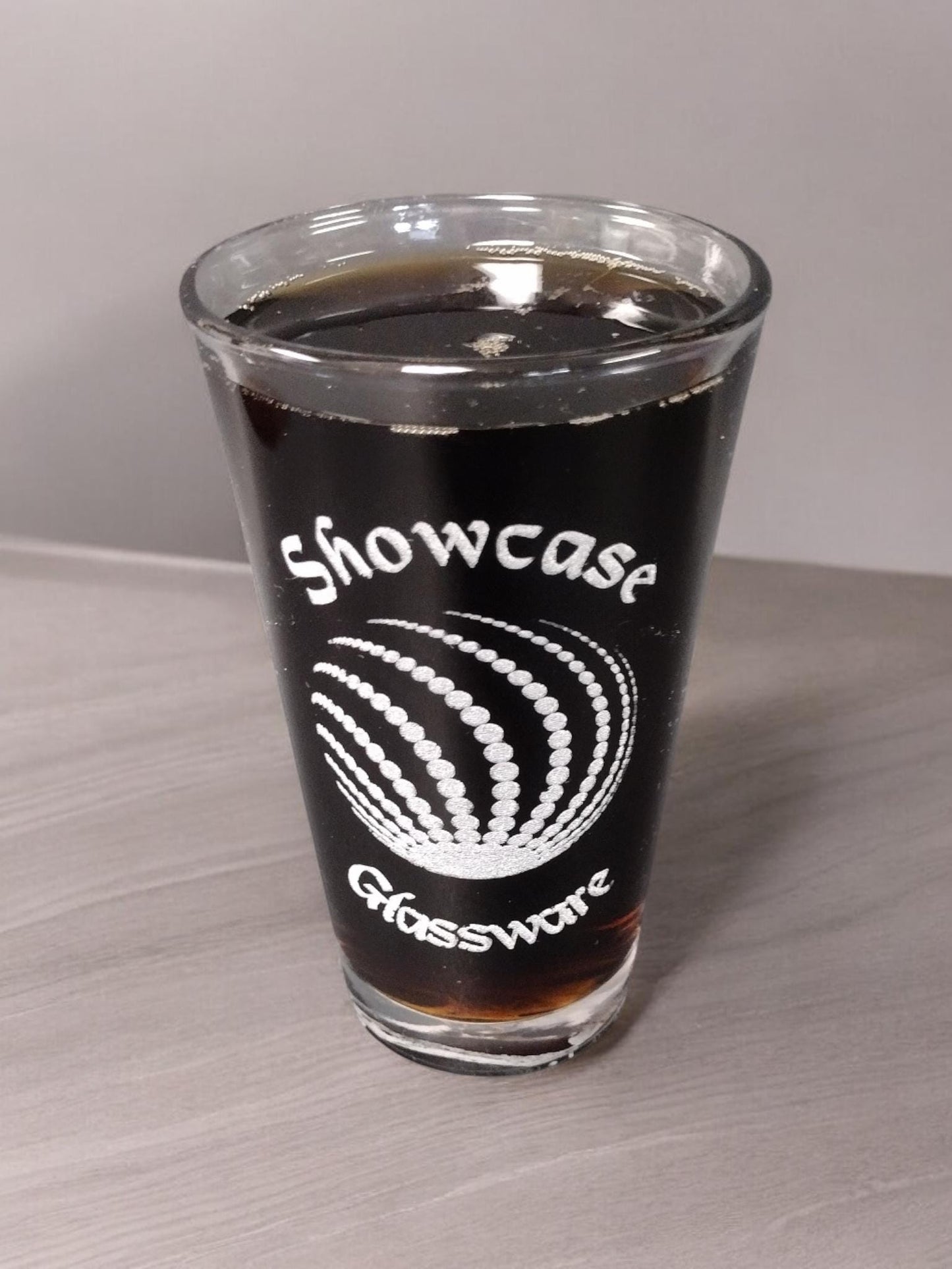 Set of 4 Bar Glasses - Clear or Smoked with laser etching of your event or logo.