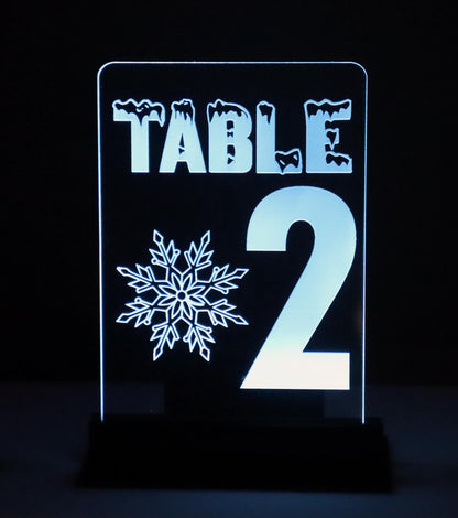 LED Table Number - Set of 4- Winter Wonderland