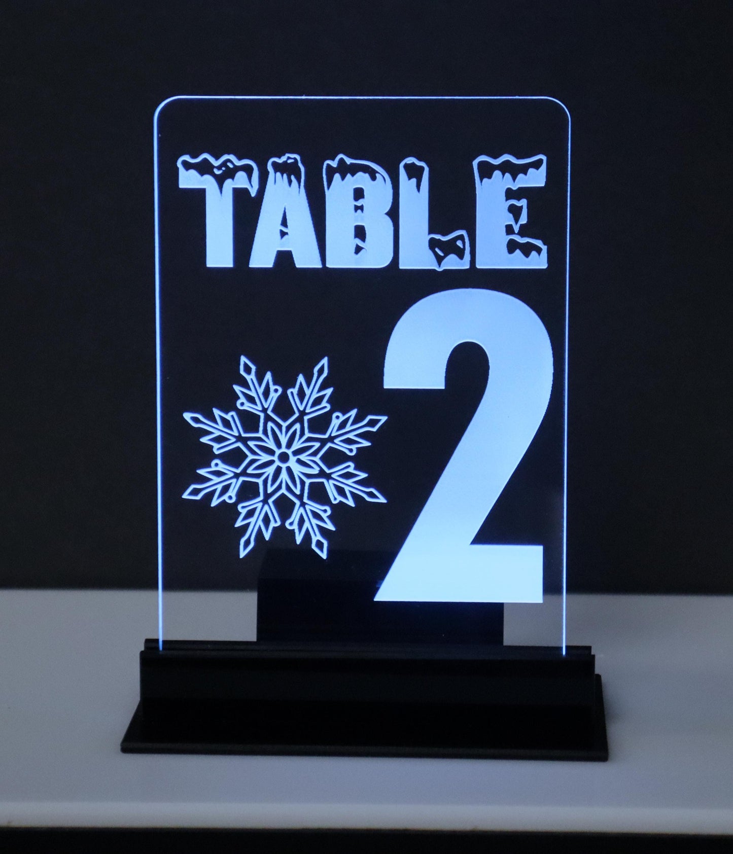 LED Table Number - Set of 4- Winter Wonderland