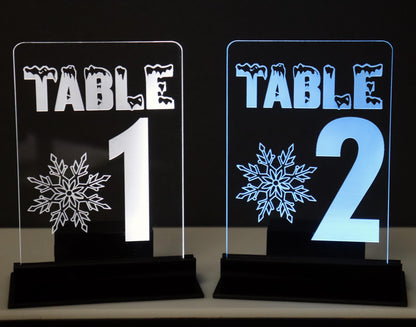 LED Table Number - Set of 4- Winter Wonderland