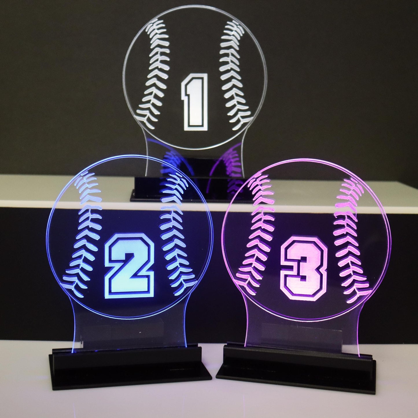 LED Table Number - Set of 4- Baseball