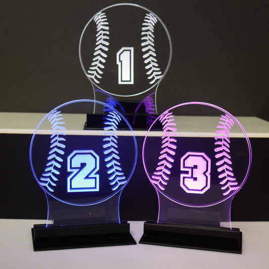 LED Table Number - Set of 4- Baseball