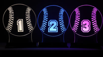 LED Table Number - Set of 4- Baseball