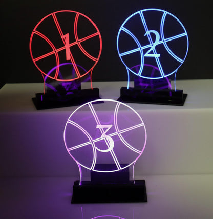LED Table Number - Set of 4- Basketball Design