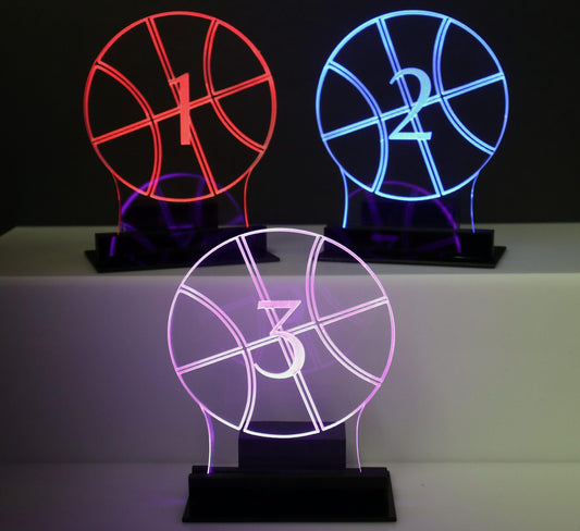 LED Table Number - Set of 4- Basketball Design