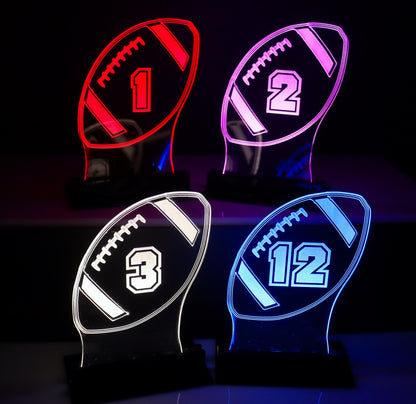 LED Table Number - Set of 4- Football Design
